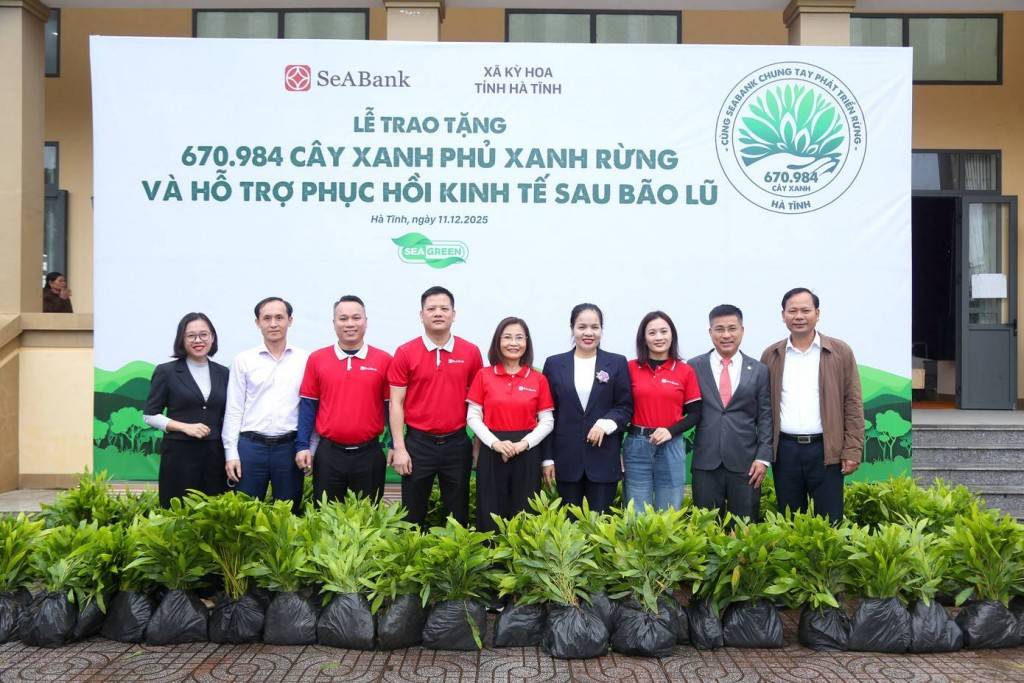 SeABank hỗ trợ trồng hơn 670.000 cây xanh tại Hà Tĩnh, vượt mục tiêu 1 triệu cây xanh