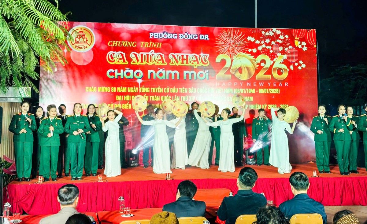 Phường Đống Đa: Rộn ràng tiếng hát mừng Đảng quang vinh, mừng Xuân Bính Ngọ 2026