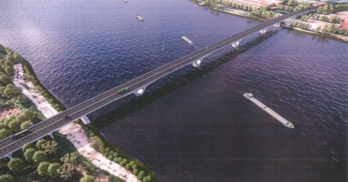 Cầu Vân Phúc có chiều dài 7,7 km quy mô 4 làn xe cơ giới