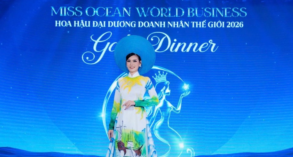 Đấu giá áo dài 500 triệu đồng tại Hoa hậu Đại dương Doanh nhân Thế giới 2026
