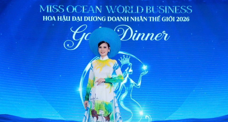Đấu giá áo dài 500 triệu đồng tại Hoa hậu Đại dương Doanh nhân Thế giới 2026