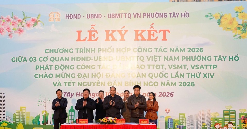 Phường Tây Hồ phát động gấp rút đảm bảo trật tự, vệ sinh môi trường đô thị chào mừng Đại hội Đảng toàn quốc lần thứ 14 và năm Giáp Ngọ 2026