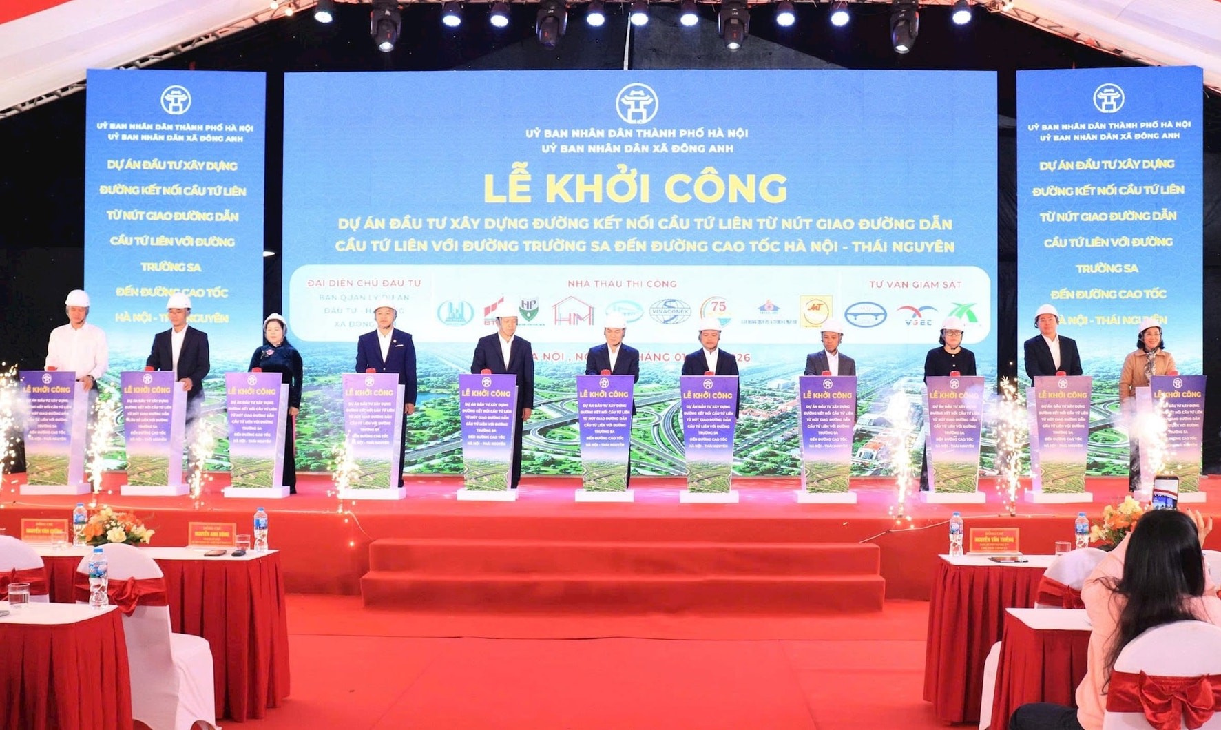 Khởi công tuyến đường kết nối cầu Tứ Liên với cao tốc Hà Nội - Thái Nguyên