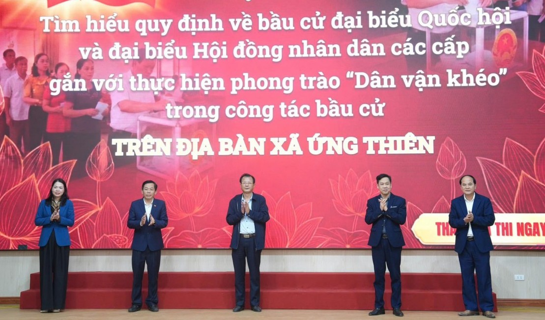 Đảng bộ xã Ứng Thiên tập trung lãnh đạo, chỉ đạo toàn diện công tác chuẩn bị bầu cử