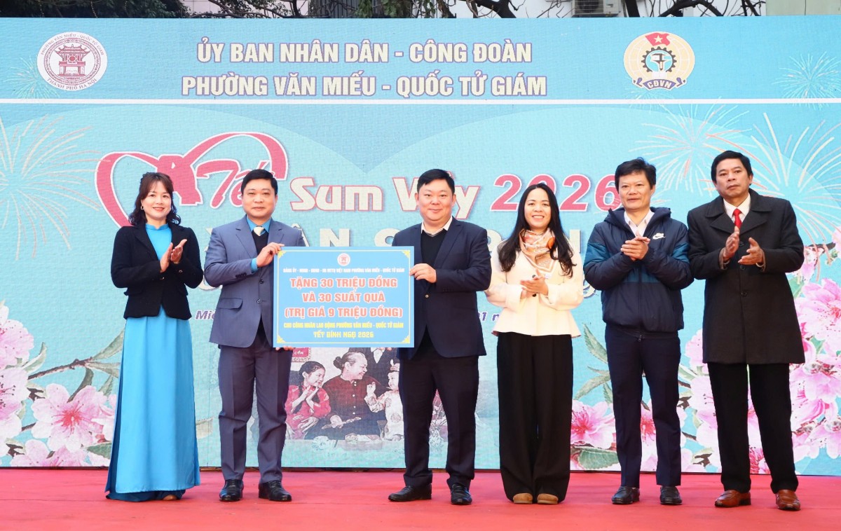 Phường Văn Miếu - Quốc Tử Giám: Tết Sum vầy 2026 lan tỏa yêu thương đến đoàn viên, người lao động