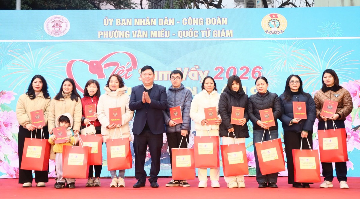 Phường Văn Miếu - Quốc Tử Giám: Tết Sum vầy 2026 lan tỏa yêu thương đến đoàn viên, người lao động