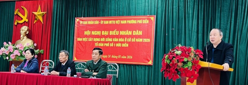 Phường Phú Diễn tổ chức hội nghị điểm xây dựng đời sống văn hóa ở cơ sở năm 2026