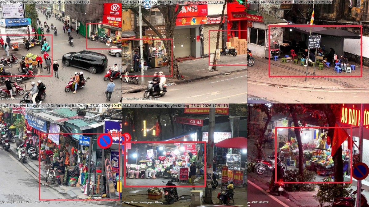 Hà Nội xử lý hơn 300 trường hợp vi phạm trật tự đô thị qua camera và hình ảnh hiện trường
