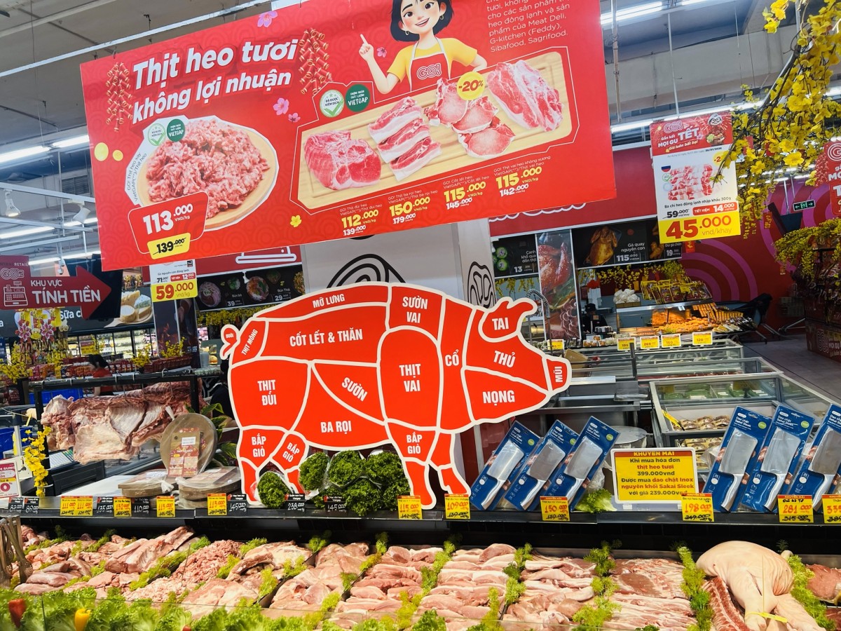 GO! tăng cường bán thịt heo tươi phục vụ Tết Nguyên đán 2026