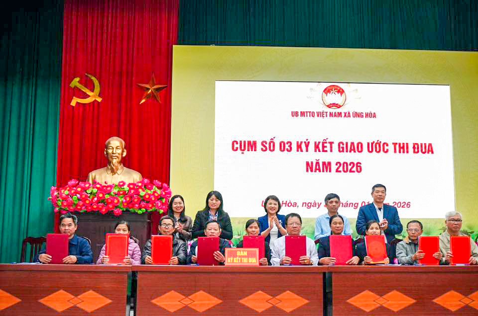 Xã Ứng Hòa: Ký Kết Giao Ước Thi Đua, Quyết Tâm Thực Hiện Thắng Lợi Nhiệm Vụ Công Tác Mặt Trận Năm 2026