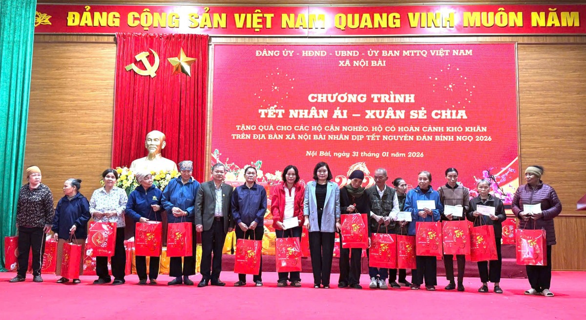 Xã Nội Bài: Chương trình “Tết nhân ái - Xuân sẻ chia” lan tỏa thông điệp yêu thương Xã Nội Bài: Chương trình “Tết nhân ái - Xuân sẻ chia” lan tỏa thông điệp yêu thương