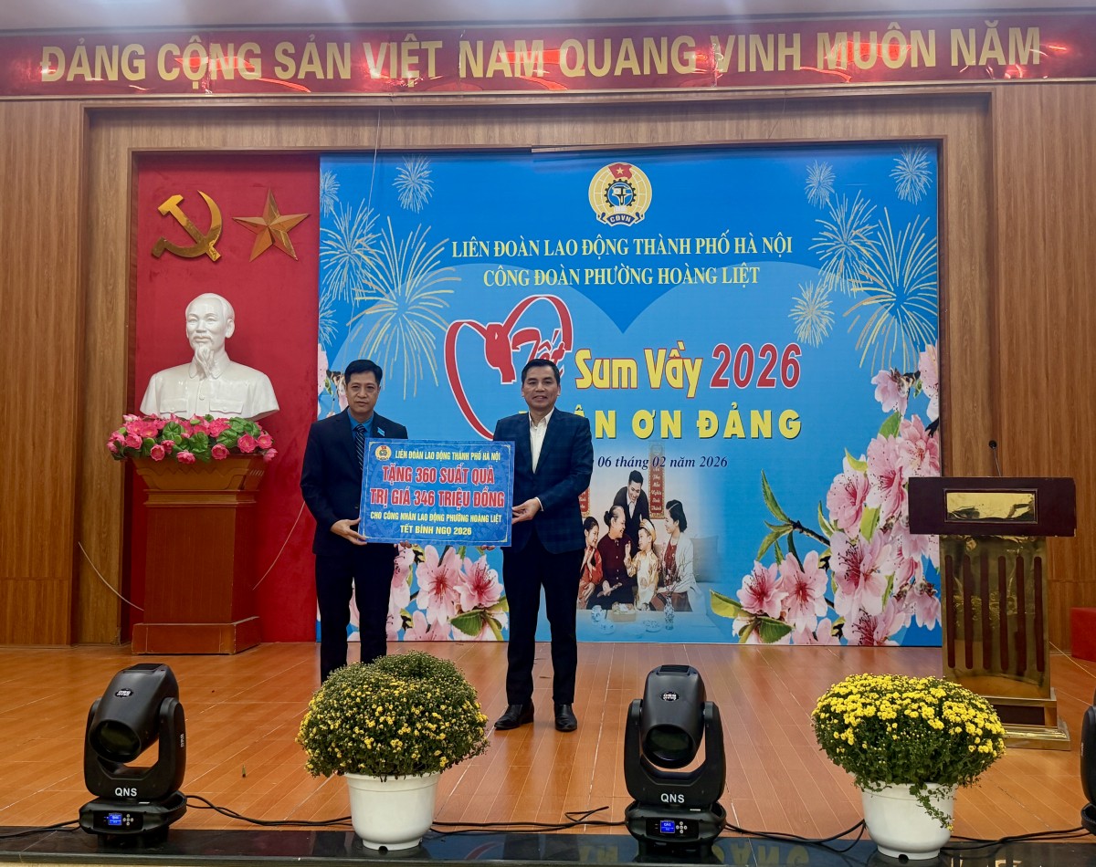 Công đoàn phường Hoàng Liệt lan tỏa yêu thương tới đoàn viên, người lao động nhân dịp “Tết sum vầy”