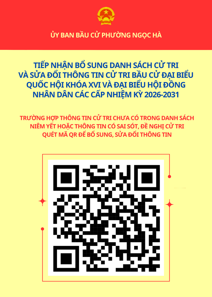 Phường Ngọc Hà Triển Khai Tiếp Nhận Bổ Sung Thông Tin Cử Tri Trực Tuyến Qua Mã Qr Phường Ngọc Hà Triển Khai Tiếp Nhận Bổ Sung Thông Tin Cử Tri Trực Tuyến Qua Mã Qr