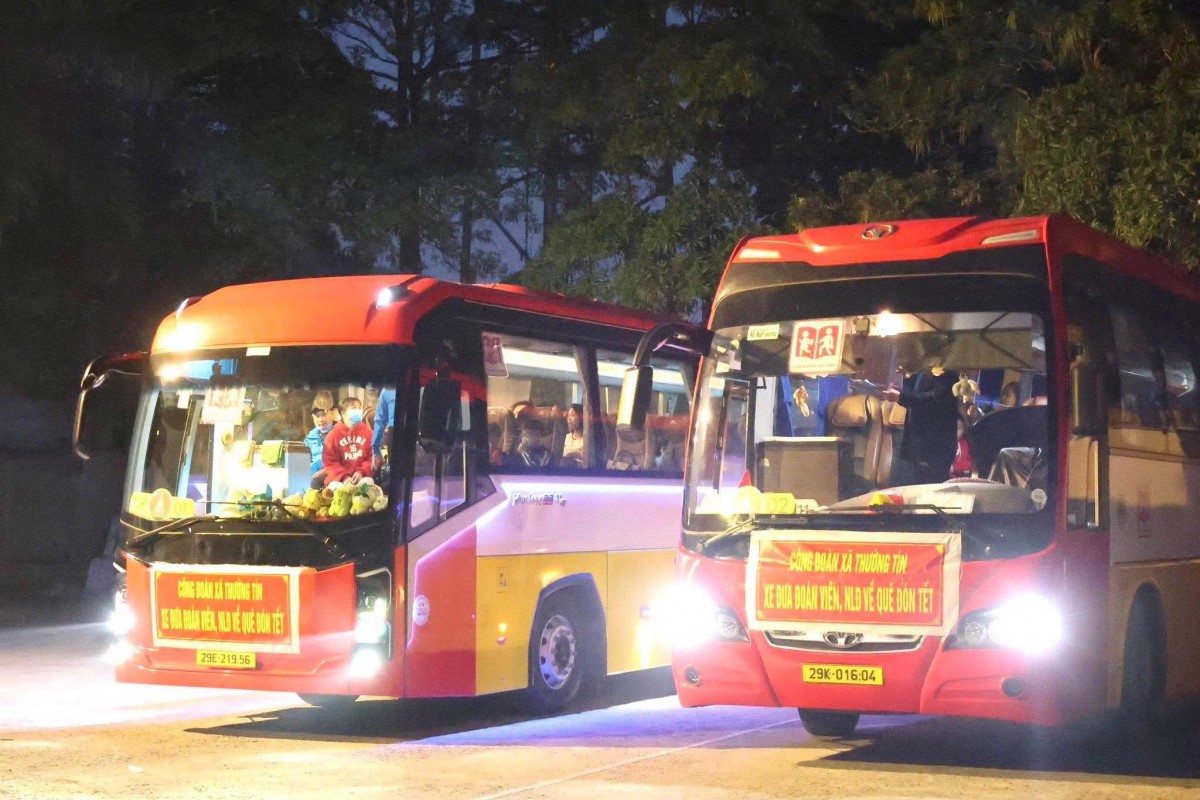 Công đoàn xã Thường Tín tổ chức “Chuyến xe Công đoàn” đưa người lao động về quê đón Tết Công đoàn xã Thường Tín tổ chức “Chuyến xe Công đoàn” đưa người lao động về quê đón Tết