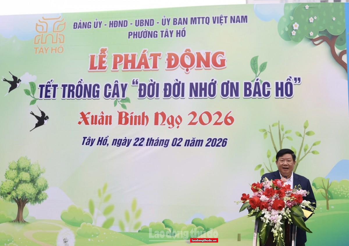 Phường Tây Hồ phát động Tết trồng cây Xuân Bính Ngọ 2026: Lan tỏa tinh thần sống xanh từ cơ sở