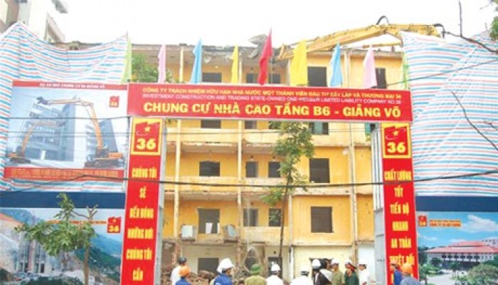 Tổng công ty 36 tiếp tục thực hiện dự án cải tạo chung cư B6 Giảng Võ