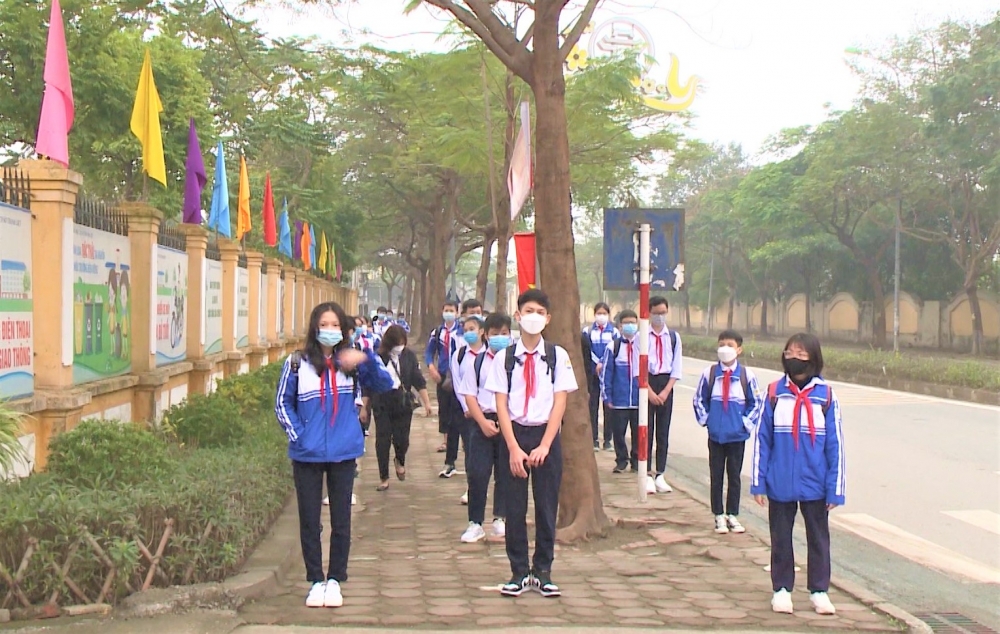 Huyện Thanh Trì diễn tập đón học sinh trở lại trường sau Tết Nguyên đán