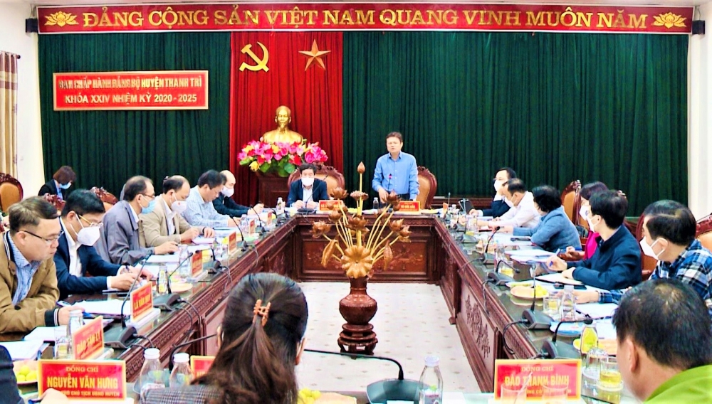 Ban Tổ chức Thành ủy Hà Nội làm việc với Huyện ủy Thanh Trì về công tác xây dựng Đảng