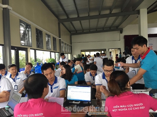 Ngày hội hiến máu tại Thanh Trì: Thu hút đông đảo người lao động tham gia