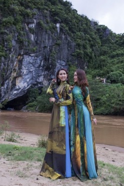 Hoa hậu Phan Thị Mơ, Phan Thu Quyên bay bổng trong BST áo dài "Di sản trong lòng đất"