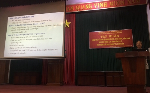 LĐLĐ huyện Thường Tín: Tập huấn công tác tổ chức hội nghị CBCC,VC