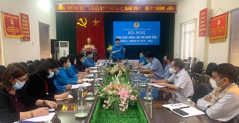 Hội nghị Ban chấp hành Liên đoàn Lao động huyện Gia Lâm lần thứ XIV