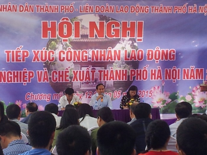 Lãnh đạo thành phố Hà Nội lắng nghe tâm tư, nguyện vọng công nhân