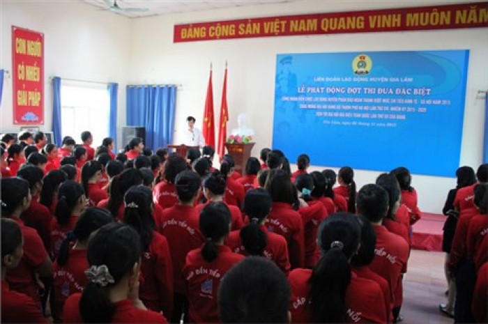 LĐLĐ huyện Gia Lâm thi đua chào mừng Đại hội Đảng bộ TP Hà Nội