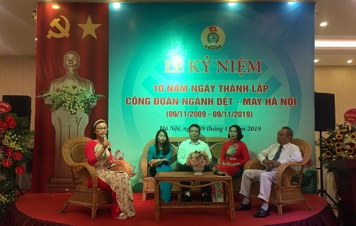 Công đoàn ngành Dệt- May Hà Nội long trọng kỷ niệm 10 năm ngày thành lập