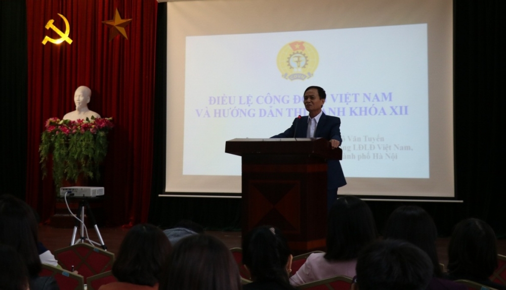 Liên đoàn Lao động quận Hoàng Mai tập huấn Điều lệ Công đoàn Việt Nam khoá XII