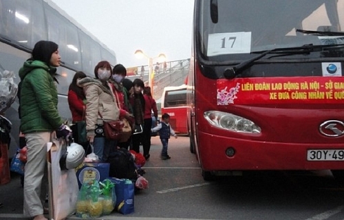 Công đoàn hỗ trợ phương tiện đưa người lao động có hoàn cảnh khó khăn về quê đón Tết