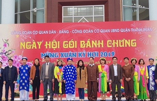 Tưng bừng ngày hội gói bánh chưng quận Thanh Xuân 2019