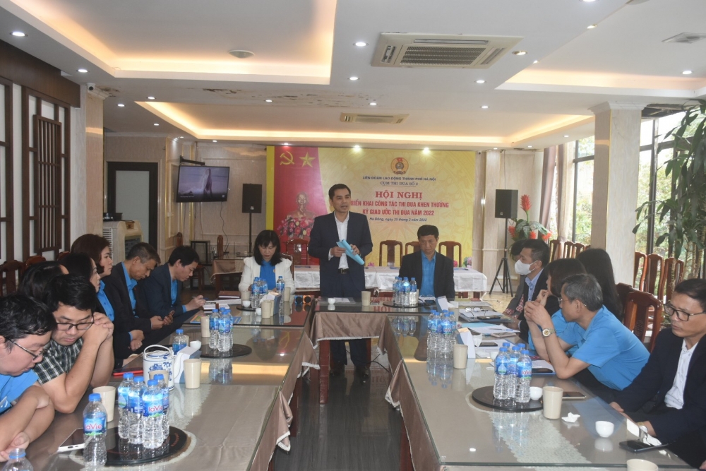Cụm Thi đua số 2 Liên đoàn Lao động thành phố Hà Nội ký Giao ước thi đua năm 2022