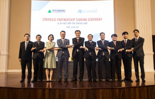 Hòa Bình ký kết thỏa thuận phát hành riêng lẻ và hợp tác với Hyundai Elevator