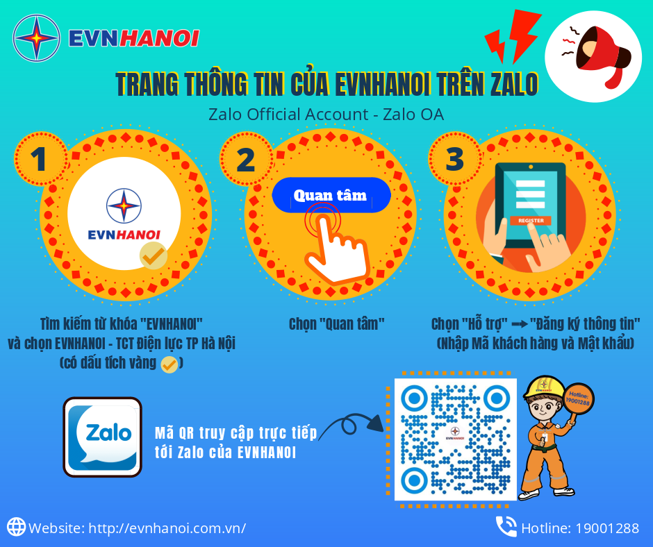 EVNHANOI xây dựng trang tin trên ứng dụng Zalo