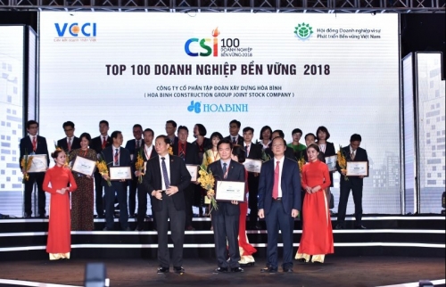Hòa Bình nhận giải thưởng doanh nghiệp bền vững 2018