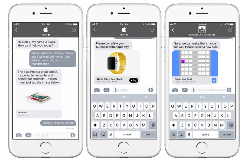 apple ra mat business chat canh tranh voi facebook messenger