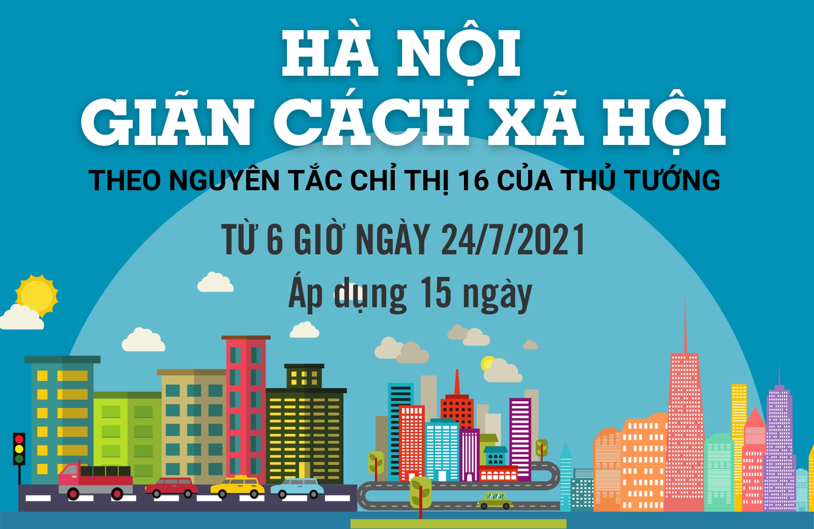 [Infographic] Một số quy định về thực hiện 15 ngày giãn cách xã hội trên địa bàn thành phố Hà Nội