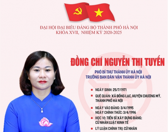 Infographic: Tóm tắt quá trình công tác của Phó Bí thư Thành ủy Hà Nội Nguyễn Thị Tuyến