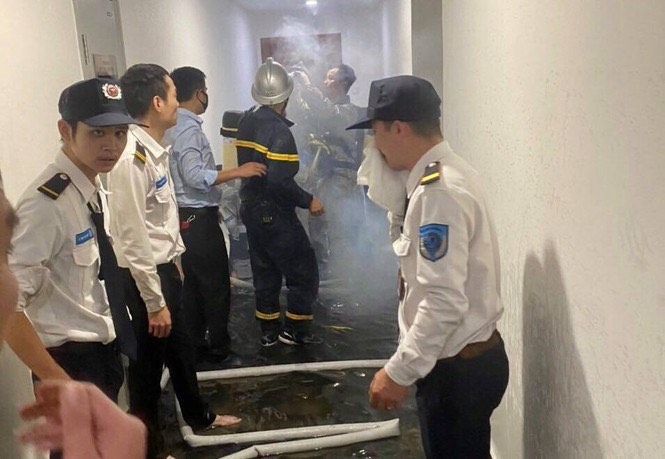 Hà Nội: Kịp thời khống chế đám cháy trên tầng 29 chung cư Goldmark City