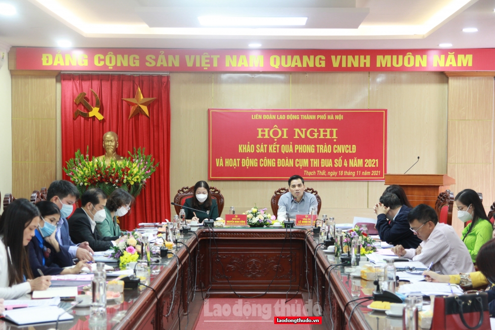 Cụm thi đua số 4 LĐLĐ thành phố Hà Nội tổng kết hoạt động công đoàn và phong trào CNVCLĐ năm 2021