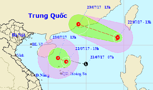 bien dong vua co ap thap vua co bao