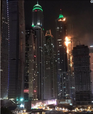 Hỏa hoạn dữ dội bao trùm tòa nhà 79 tầng ở Dubai trong đêm