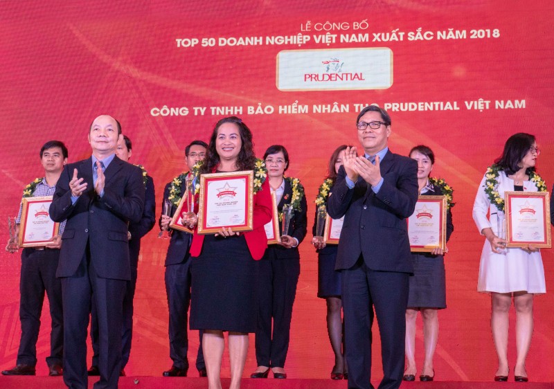 Prudential lần thứ ba được vinh danh 'Top 50 doanh nghiệp Việt Nam xuất sắc'