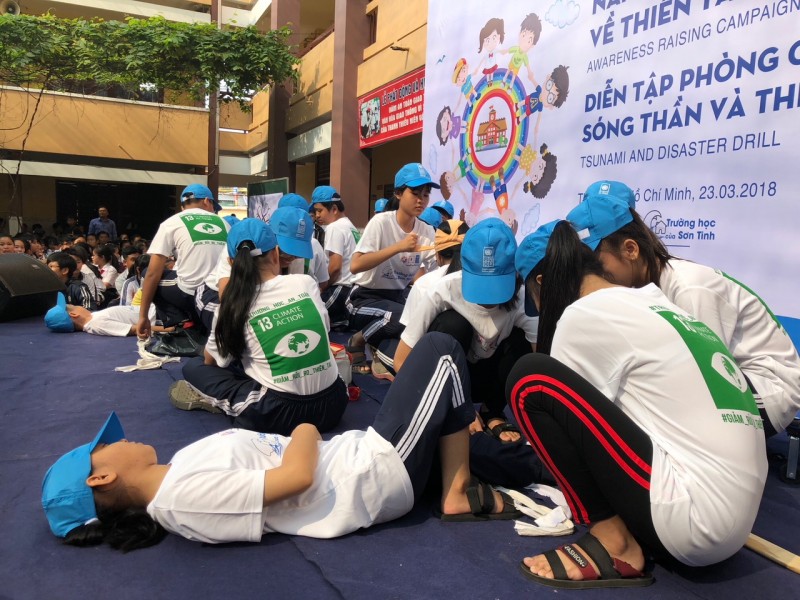 Học sinh TP Hồ Chí Minh học cách ứng phó với thiên tai
