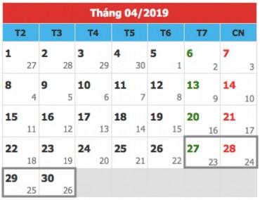 Dịp lễ 30/4, 1/5/2019: Công chức, viên chức sẽ nghỉ 5 ngày?