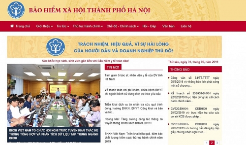 Từ 1/6: Bảo hiểm xã hội thành phố Hà Nội thay đổi tên miền truy cập