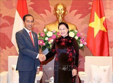 Chủ tịch Quốc hội Nguyễn Thị Kim Ngân tiếp Tổng thống Cộng hòa Indonesia
