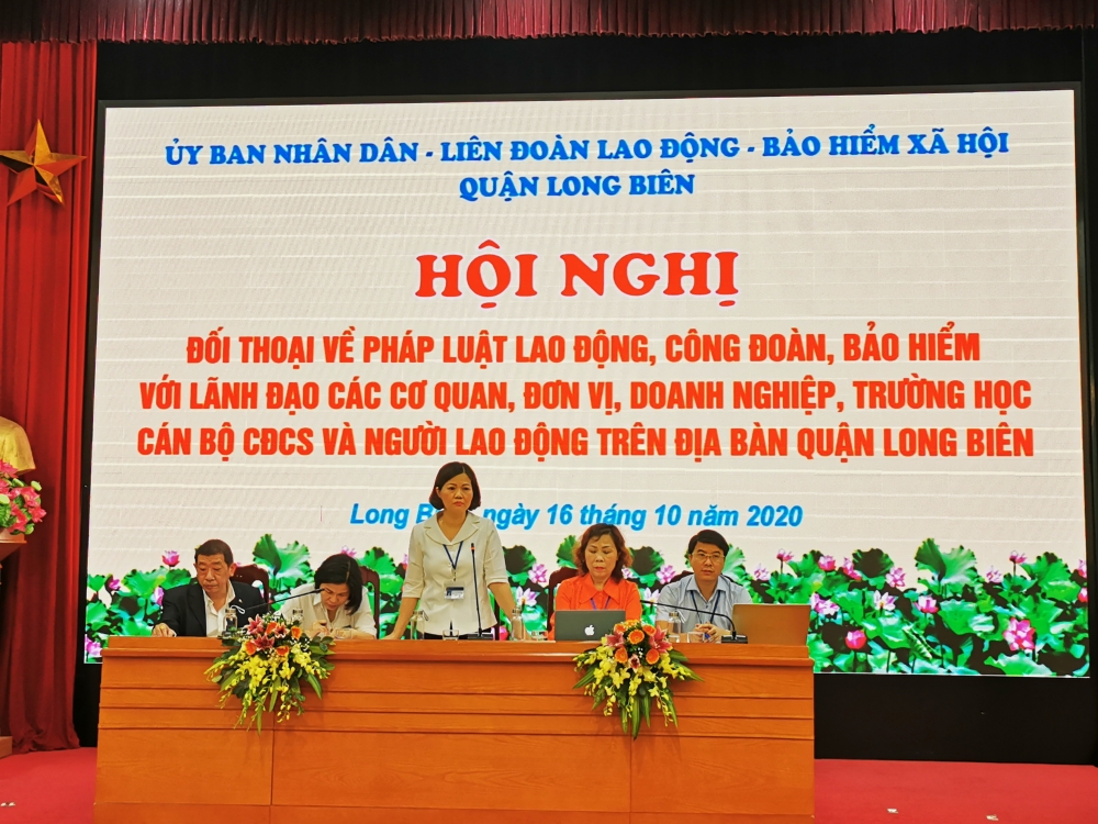 Quận Long Biên: Đối thoại về chính sách pháp luật lao động, công đoàn, bảo hiểm xã hội