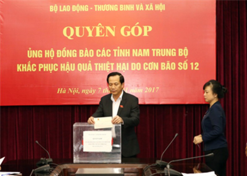 Bộ LĐTBXH phát động ủng hộ đồng bào các tỉnh Nam Trung Bộ